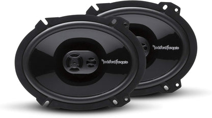 P1683 Punch 6"X8" 3-Way Coaxial Full Range Speakers - Black (Pair)