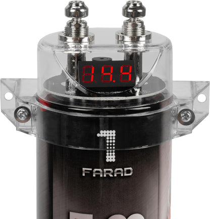 BB1D 1.0 Farad Car Audio Power Capacitor with Red Digital Voltage Display