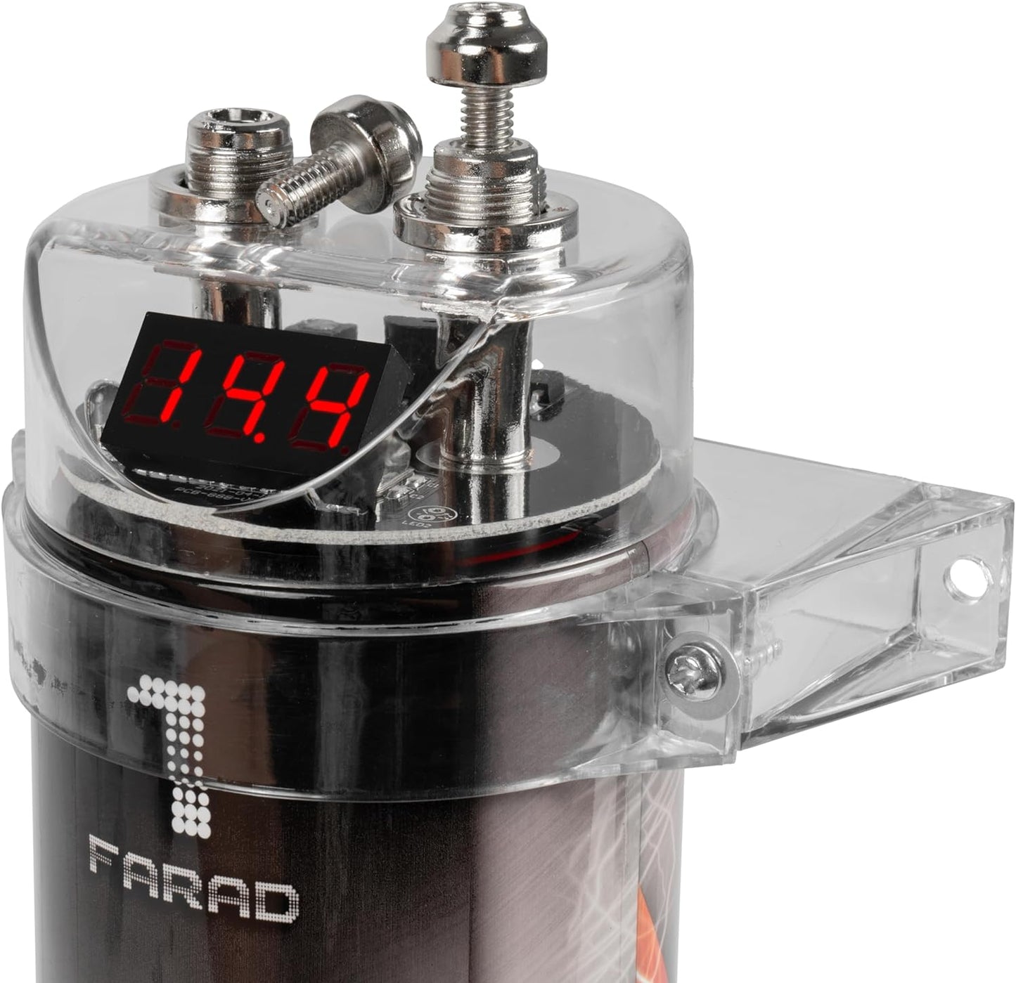 BB1D 1.0 Farad Car Audio Power Capacitor with Red Digital Voltage Display