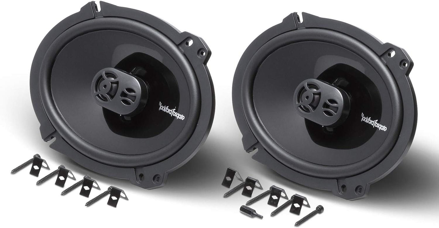 P1683 Punch 6"X8" 3-Way Coaxial Full Range Speakers - Black (Pair)